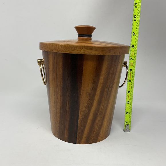 MCM Teak Bentwood Ice Bucket by KMC Japan - Picture 7 of 8